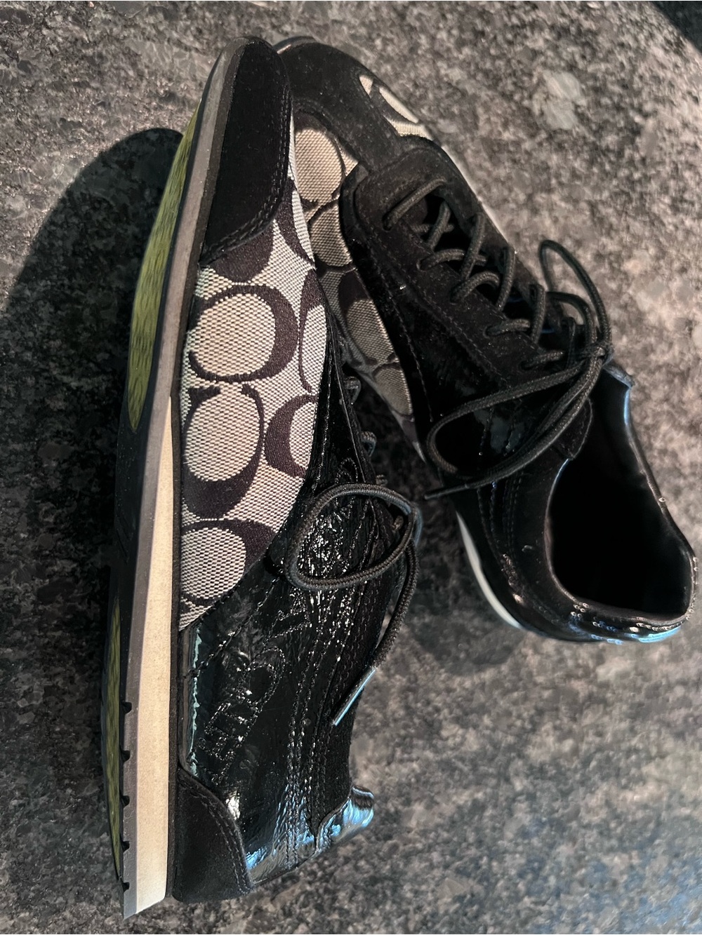 Coach Black and Gray Signature Canvas Sneakers - Picture 6 of 11